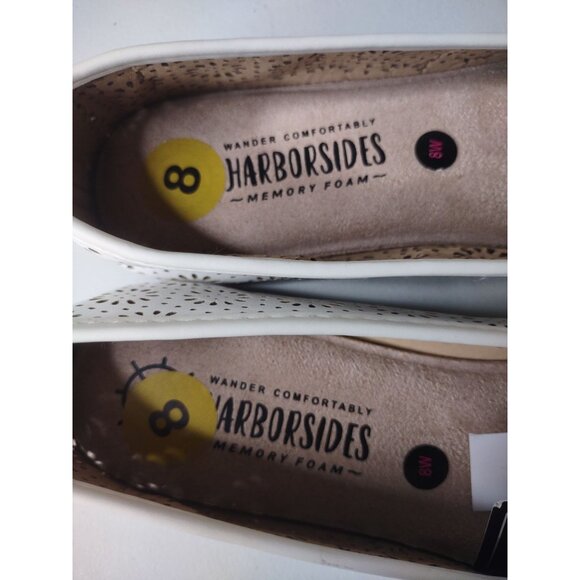Harborsides Giovana White Metal O-ring Floral Perforated Flats Size 8 Wide NWT - Picture 4 of 16